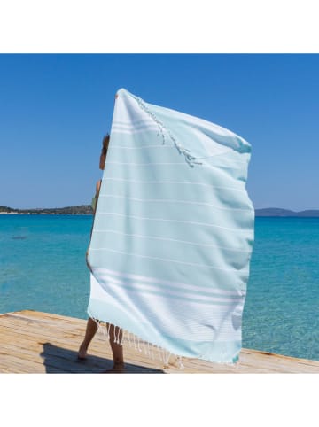 Towel to Go Hamamtuch ''Zenk'' in Hellblau - (L)180 x (B)100 cm