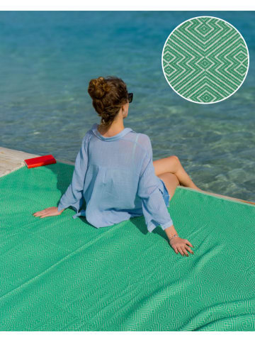 Towel to Go Hamamtuch in Grün - (L)220 x (B)200 cm