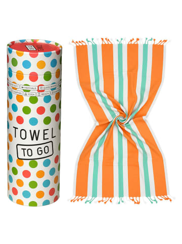 Towel to Go Strandtuch "Coral Coast" in Orange/ Mint - (L)180 x (B)100 cm