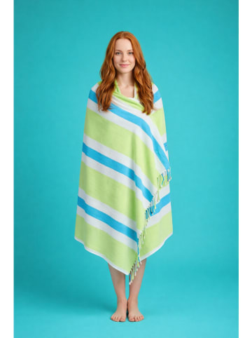 Towel to Go Strandlaken "Coral Coast" groen/blauw - (L)180 x (B)100 cm