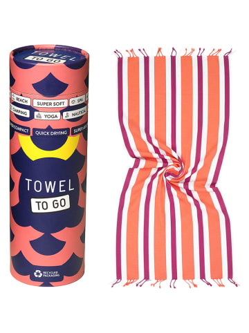 Towel to Go Strandtuch "Towel To Go - Coral Coast" in Orange/ Pink - (L)180 x (B)100 cm