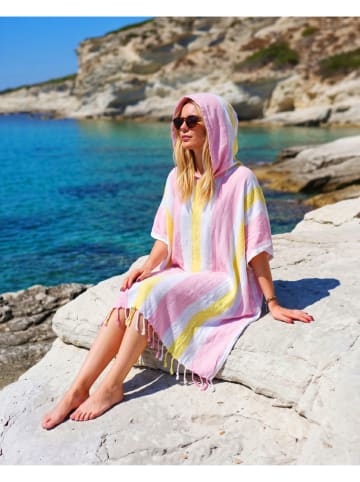 Towel to Go Poncho "Towel To Go - Coral Coast" in Rosa/ Gelb - (L)180 x (B)100 cm