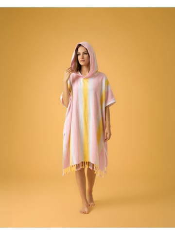 Towel to Go Poncho "Towel To Go - Coral Coast" in Rosa/ Gelb - (L)180 x (B)100 cm