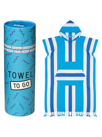 Towel to Go Poncho "Coral Coast" blauw - (L)180 x (B)100 cm