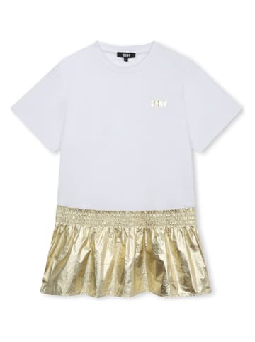 DKNY Hemdkleid in Weiß/ Gold
