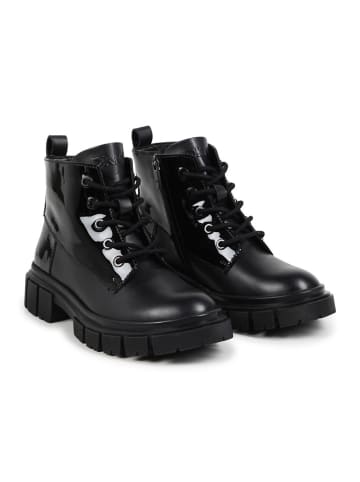 DKNY Leder-Boots in Schwarz