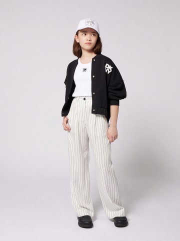 DKNY Spodnie w kolorze kremowo-czarnym