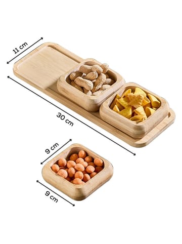 Hermia 4-delige serveerset beige - (L)11 x (B)30 cm