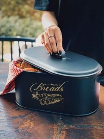 Hermia Broodtrommel zwart - (B)32 x (H)13 cm