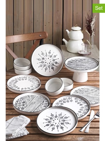 Hermia 11tlg. Kombiservice in Weiß/ Schwarz