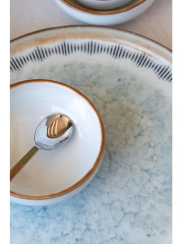 Hermia 14-delige ontbijtset lichtblauw/wit/lichtbruin