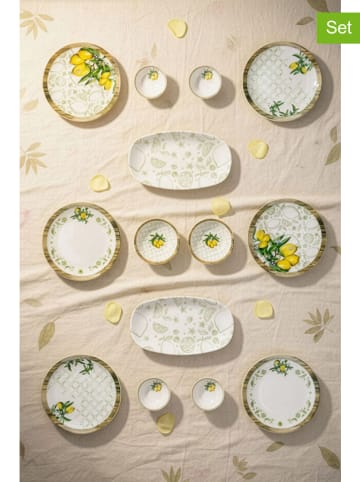 Hermia 14-delige ontbijtset wit/groen/geel