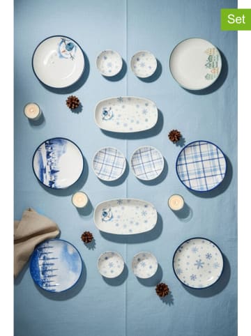 Hermia 14-delige ontbijtset wit/blauw