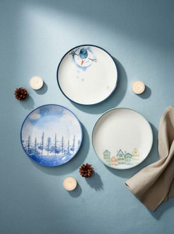 Hermia 14-delige ontbijtset wit/blauw