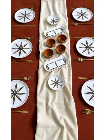 Hermia 14-częściowy zestaw śniadaniowy w kolorze biało-żółto-jasnobrązowym