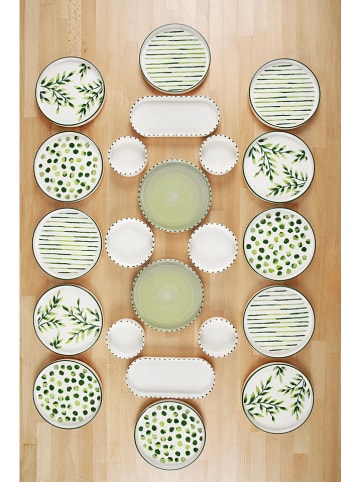 Hermia 22-delige ontbijtset wit/groen