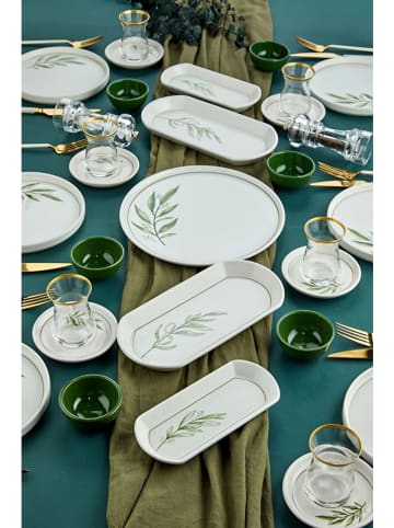 Hermia 23tlg. Frühstücksservice in Weiß/ Grün