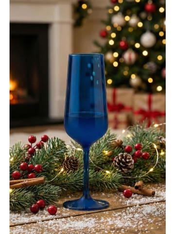 Hermia 2-delige set: champagneglazen blauw - 195 ml