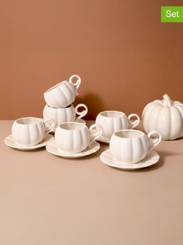 Hermia 5-delige set: koffiekoppen wit