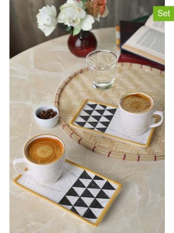 Hermia 2er-Set: Kaffeetassen in Weiß/ Schwarz - 100 ml