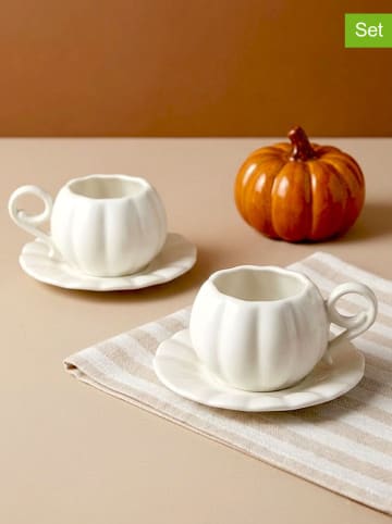 Hermia 2-delige set: koffiekoppen wit - 90 ml