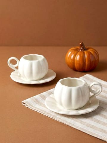 Hermia 2-delige set: koffiekoppen wit - 90 ml