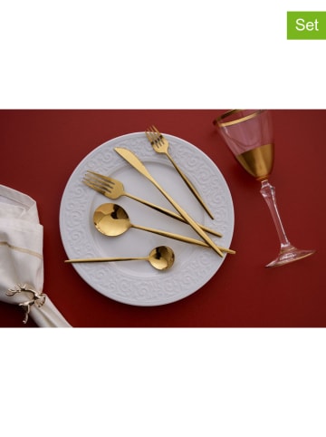Hermia 30-częściowy zestaw sztućców w kolorze złotym