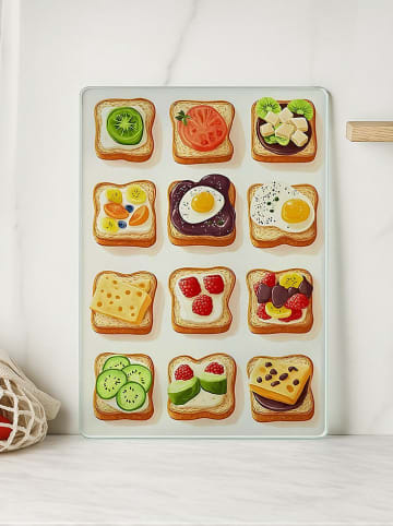 Hermia Deska w kolorze kremowo-zielonym do krojenia - 30 x 20 cm