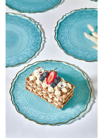 Hermia 6er-Set: Dessertteller in Türkis - Ø 21 cm
