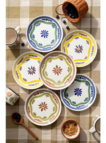 Hermia 6er-Set: Dessertteller in Gelb/ Blau/ Grün - Ø 20 cm
