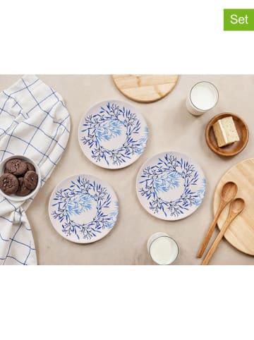 Hermia 6er-Set: Dessertteller in Weiß/ Blau - Ø 19,3 cm