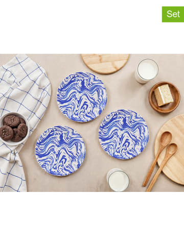 Hermia 6er-Set: Dessertteller in Weiß/ Blau - Ø 19,3 cm