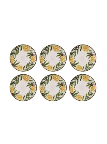 Hermia Talerzyki deserowe (6 szt.) w kolorze biało-żółto-zielonym - Ø 19,3 cm
