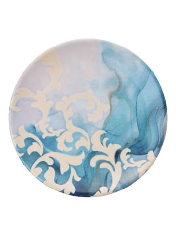 Hermia 6-delige set: dessertborden crème/turquoise - Ø 19,3 cm