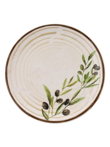 Hermia 6-delige set: dessertborden crème/groen - Ø 19,3 cm