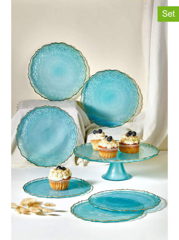 Hermia 7-delige set: dessertborden turquoise