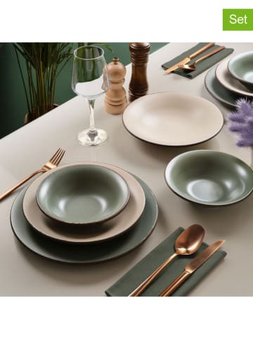 Hermia 12-częściowy zestaw w kolorze beżowo-zielonym