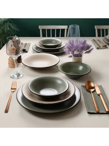 Hermia 12tlg. Kombiservice in Beige/ Grün