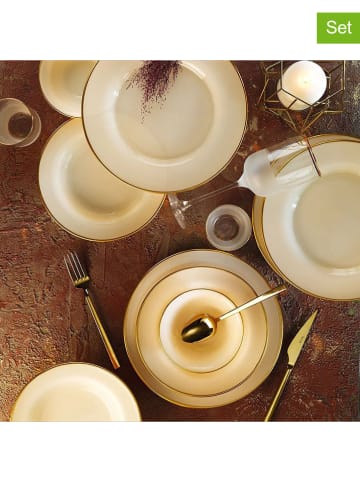 Hermia 18tlg. Kombiservice in Creme/ Gold