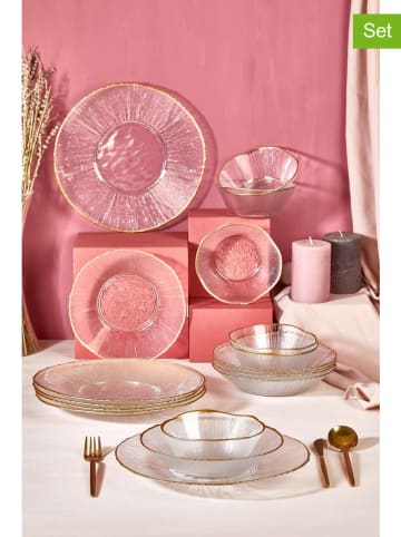 Hermia 18tlg. Kombiservice in Transparent/ Gold