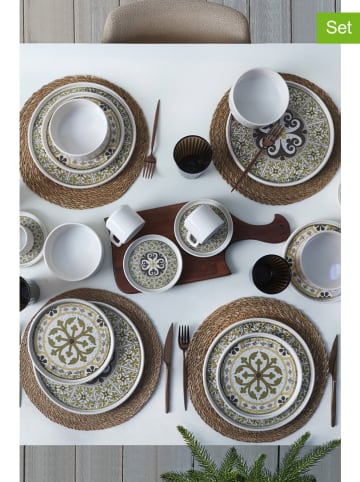 Hermia 26tlg. Kombiservice in Weiß/ Khaki