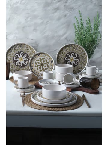 Hermia 26tlg. Kombiservice in Weiß/ Khaki