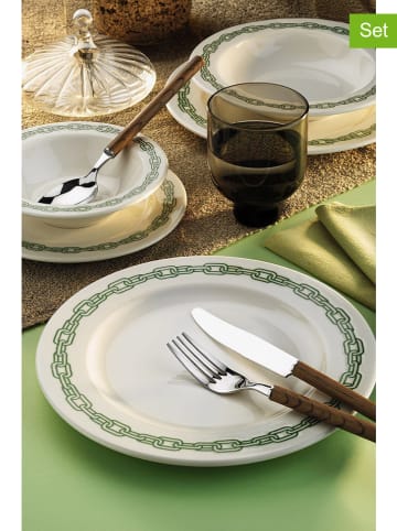 Hermia 24tlg. Kombiservice in Weiß/ Grün