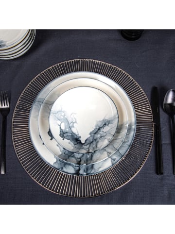 Hermia 24tlg. Kombiservice in Grau/ Weiß