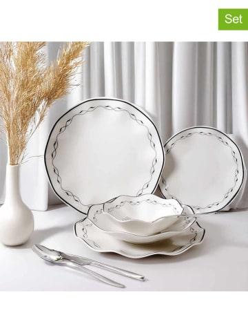 Hermia 24tlg. Kombiservice in Weiß/ Blau