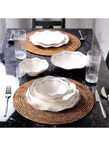 Hermia 24-delig combiservies wit/blauw