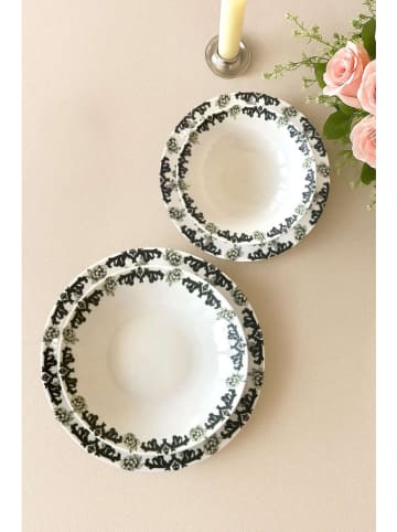 Hermia 24-delige combiservies wit/groen