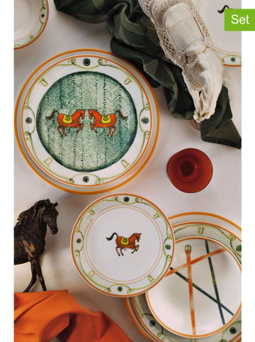 Hermia 24tlg. Kombiservice in Weiß/ Türkis