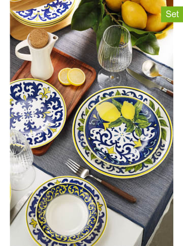 Hermia 24-delig combiservies wit/blauw/geel