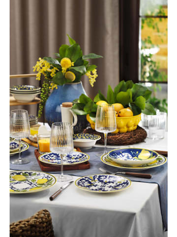 Hermia 24-delig combiservies wit/blauw/geel